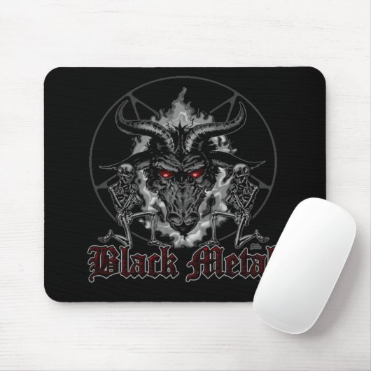 Baphomet Pentagram-Schwarz-Metall Mousepad (Mit Mouse)
