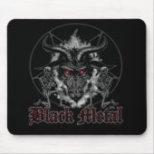 Baphomet Pentagram-Schwarz-Metall Mousepad (Vorne)