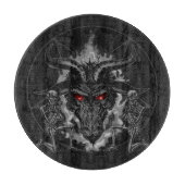 Baphomet Pentagram-Schwarz-Metall Schneidebrett (Vorderseite)