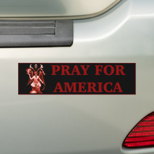 Baphomet Pray for America Autoaufkleber