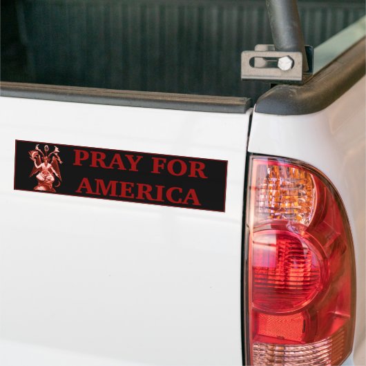 Baphomet Pray for America Autoaufkleber (Auf Lkw)