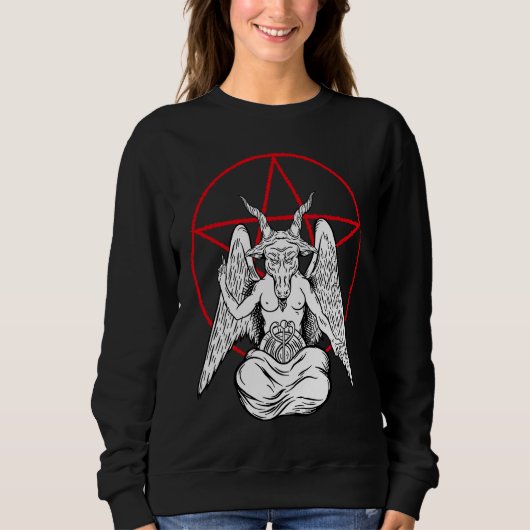 Baphomet Praying Demon  Satanic Lucifer Beelzebub Sweatshirt (Vorderseite)