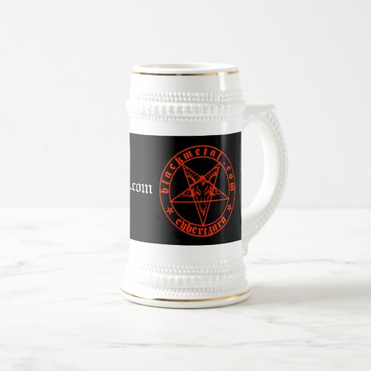 Baphomet rotes Bier Stein Bierglas (VorderseiteRechts)