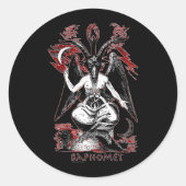 Baphomet Runder Aufkleber (Vorderseite)