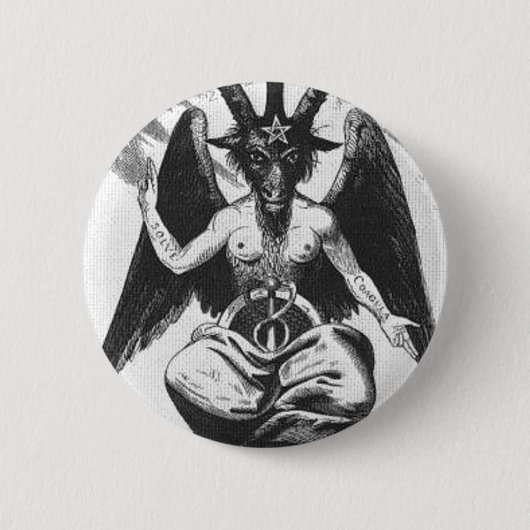 Baphomet runder Knopf Button (Vorderseite)