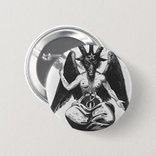 Baphomet runder Knopf Button (Vorne & Hinten)