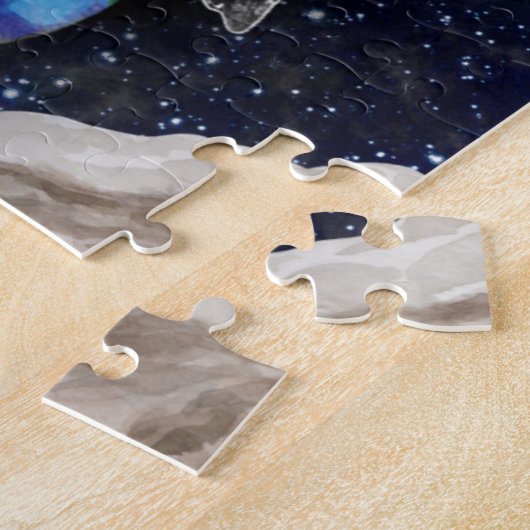 Baphomet Sabbatical Goat Black Night Earth Puzzle (Seite)