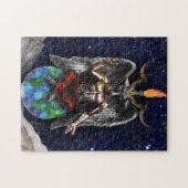 Baphomet Sabbatical Goat Black Night Earth Puzzle (Horizontal)