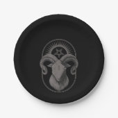 Baphomet Satan Occulan Satan Pappteller (Vorderseite)