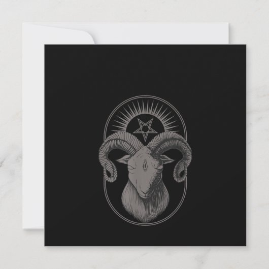 Baphomet Satan Occult Satanic Einladung (Vorderseite)