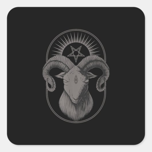 Baphomet Satan Occult Satanic Quadratischer Aufkleber (Vorderseite)