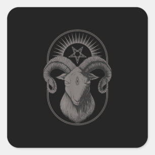 Baphomet Satan Occult Satanic Quadratischer Aufkleber