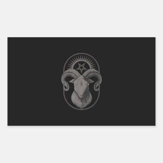 Baphomet Satan Occult Satanic Rechteckiger Aufkleber (Vorderseite)