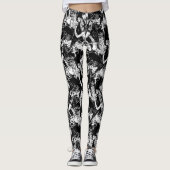 Baphomet Satanic Black and White Gothic Devil Leggings (Vorderseite)