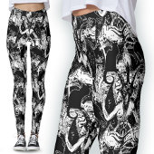 Baphomet Satanic Black and White Gothic Devil Leggings