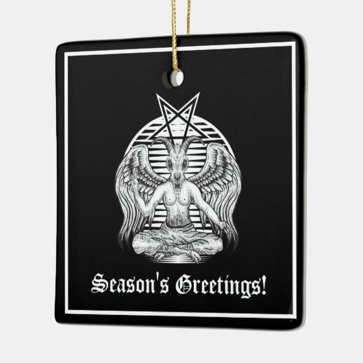 Baphomet Satanic Keramikornament (Links)