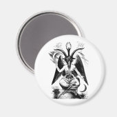 Baphomet (schwarz) magnet (Vorderseite/Rückseite)