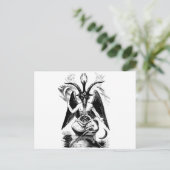 Baphomet (schwarz) postkarte (Stehend Vorderseite)