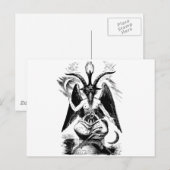 Baphomet (schwarz) postkarte (Vorne/Hinten)