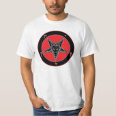Baphomet (schwarz, rot und grau) T-Shirt (Vorderseite)