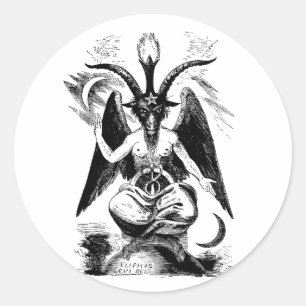 Baphomet (schwarz) runder aufkleber