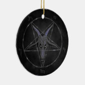 Baphomet schwarze und graue runde Verzierung Keramikornament (Rechts)