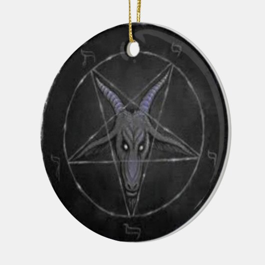 Baphomet schwarze und graue runde Verzierung Keramikornament (Links)