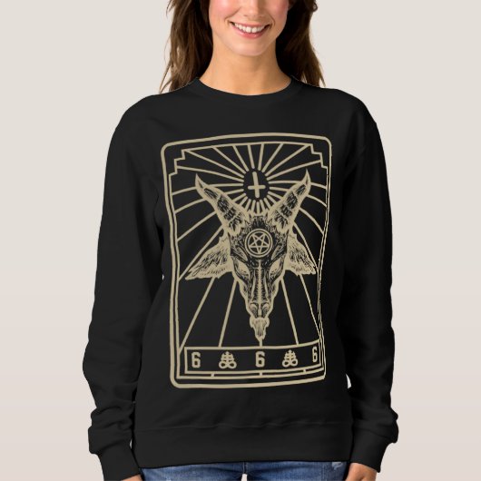 Baphomet Tarot Inverted Cross Leviathan Cross Goat Sweatshirt (Vorderseite)
