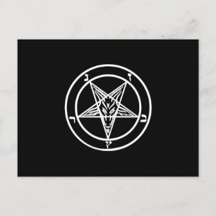Baphomet Umgekehrter Pentagramm-Ziegen-Satanischer Einladungspostkarte