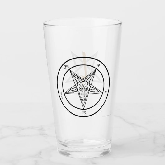 Baphomet und Anton LaVey Sigil Glass Glas (Vorderseite)