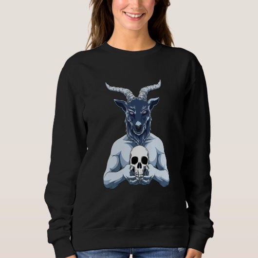 Baphomet und Schädel Sweatshirt (Vorderseite)