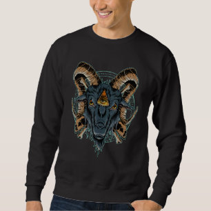 Baphomet Ziege Kopf Illuminati Pentagram Satan Occ Sweatshirt