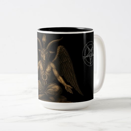 Baphomet Zweifarbige Tasse (VorderseiteRechts)