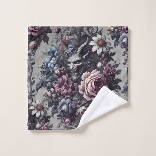 Baphomet's Bouquet - Gotisch Viktorianisch Badhandtuch Set (Waschlappen)