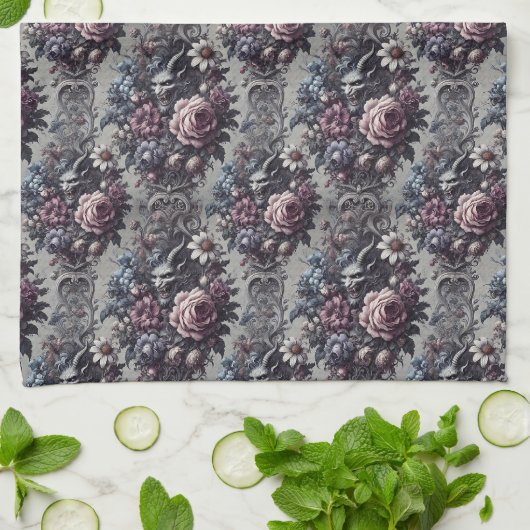 Baphomet's Bouquet - Gotisch Viktorianisch Geschirrtuch (Gefaltet)