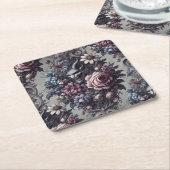 Baphomet's Bouquet - Gotische Blüte Rechteckiger Pappuntersetzer (angewinkelt)