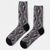 Baphomet's Bouquet - Gotisches Viktorianisches Tap Socken (Linkes Detail)