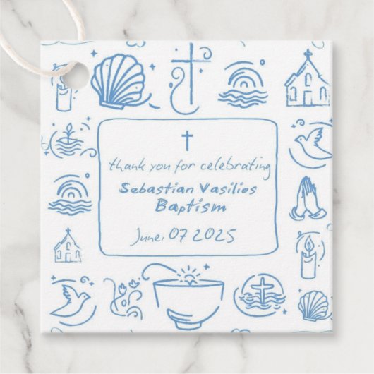 Bapstim Baby Bog Tag Geschenkanhänger (Vorderseite)