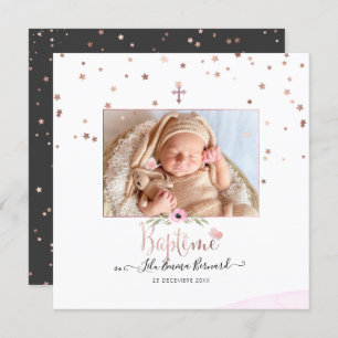 Baptême-Rose Einladung