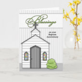 Baptism Anniversary Blessings Chapel with Stripes Karte (Gelbe Blume)