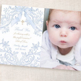 Baptism baby boy thank you card einladung