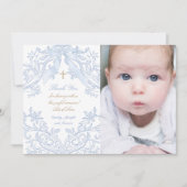 Baptism baby boy thank you card einladung (Vorderseite)