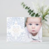Baptism baby boy thank you card einladung (Stehend Vorderseite)