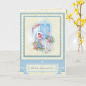 BAPTISM Baby Rose segnen Karte (Gelbe Blume)