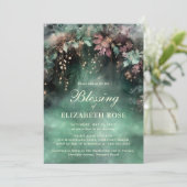 Baptism Blessing Enchanted Forest Garden Botanical Einladung (Stehend Vorderseite)