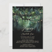 Baptism Blessing Enchanted Garden Fairytale Floral Einladung (Vorderseite)