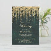 Baptism Blessing Enchanted Garden Fairytale Vines Einladung (Stehend Vorderseite)