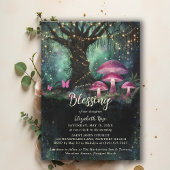 Baptism Blessing Enchanted Garden Forest Mushrooms Einladung
