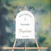 Baptism blue foliage clear welcome sign acrylschild (Neutral)