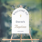 Baptism blue foliage clear welcome sign acrylschild (Neutral)